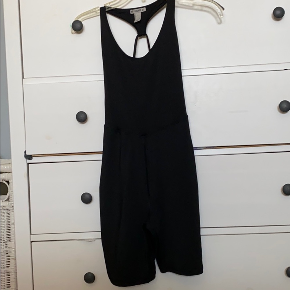 Black athletic short jumpsuit